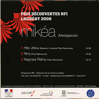Mikea CD Prix Découvertes RFI Laureat 2008 back